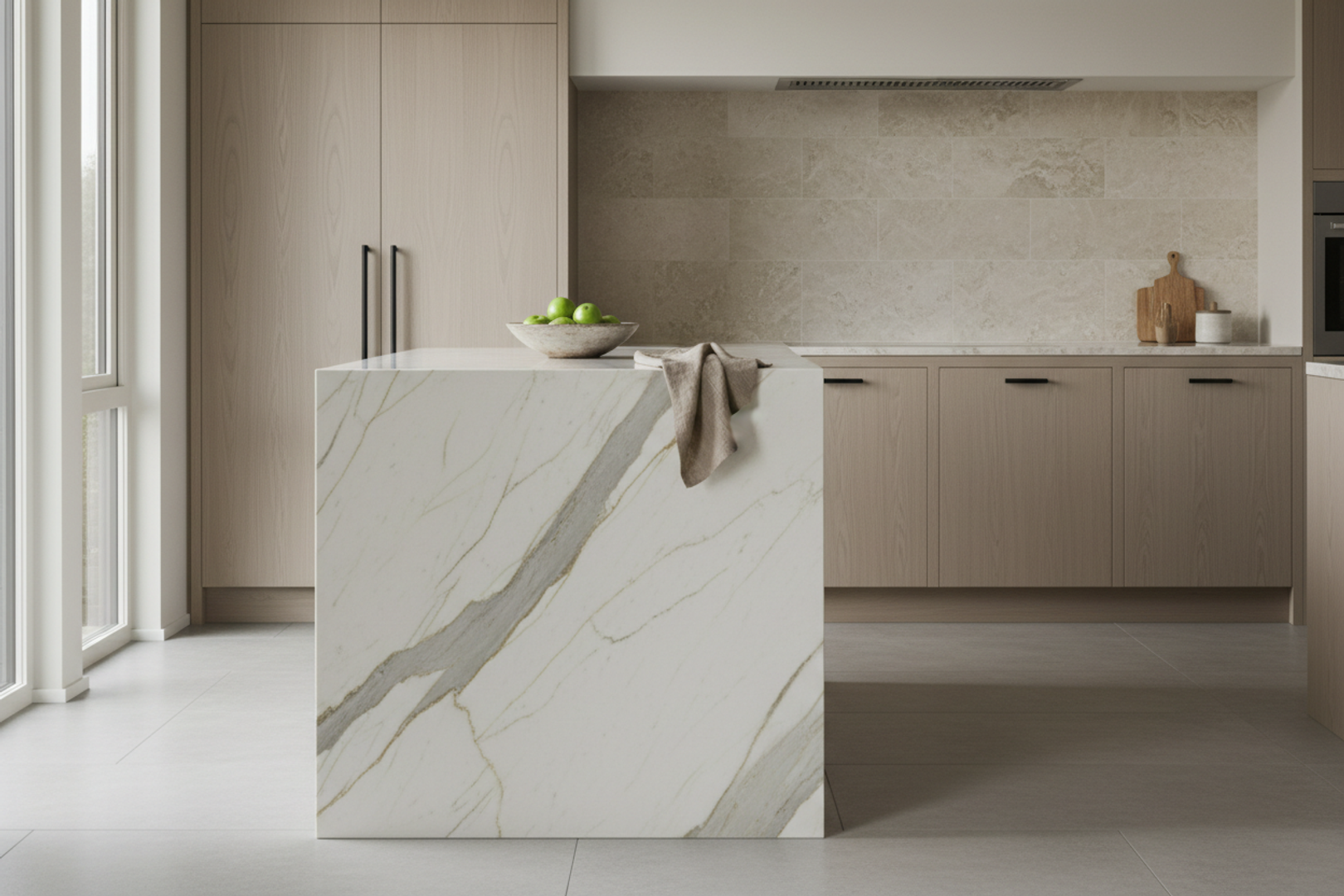 Custom natural stone island for a residential project