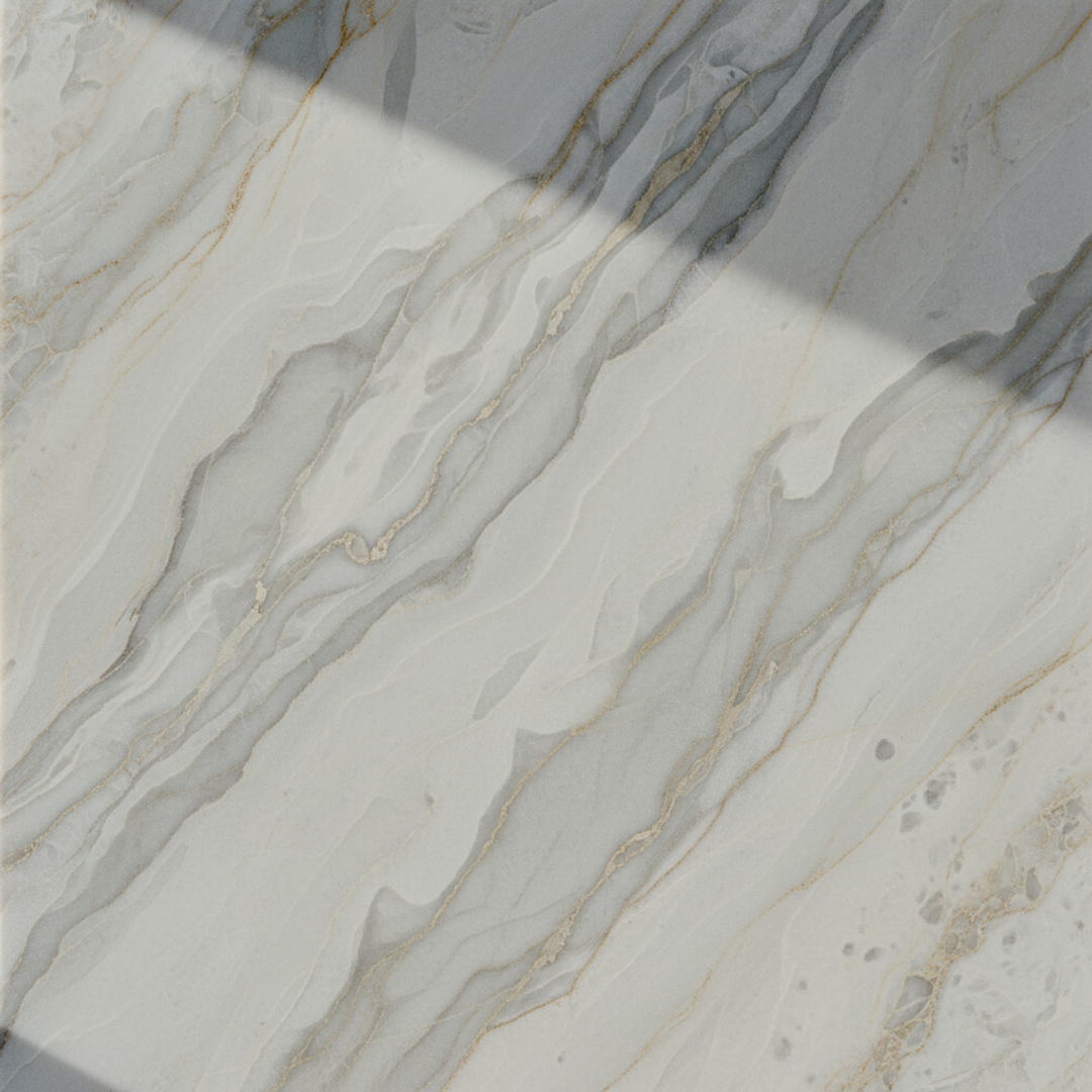 Close-up of veined quartzite surface
