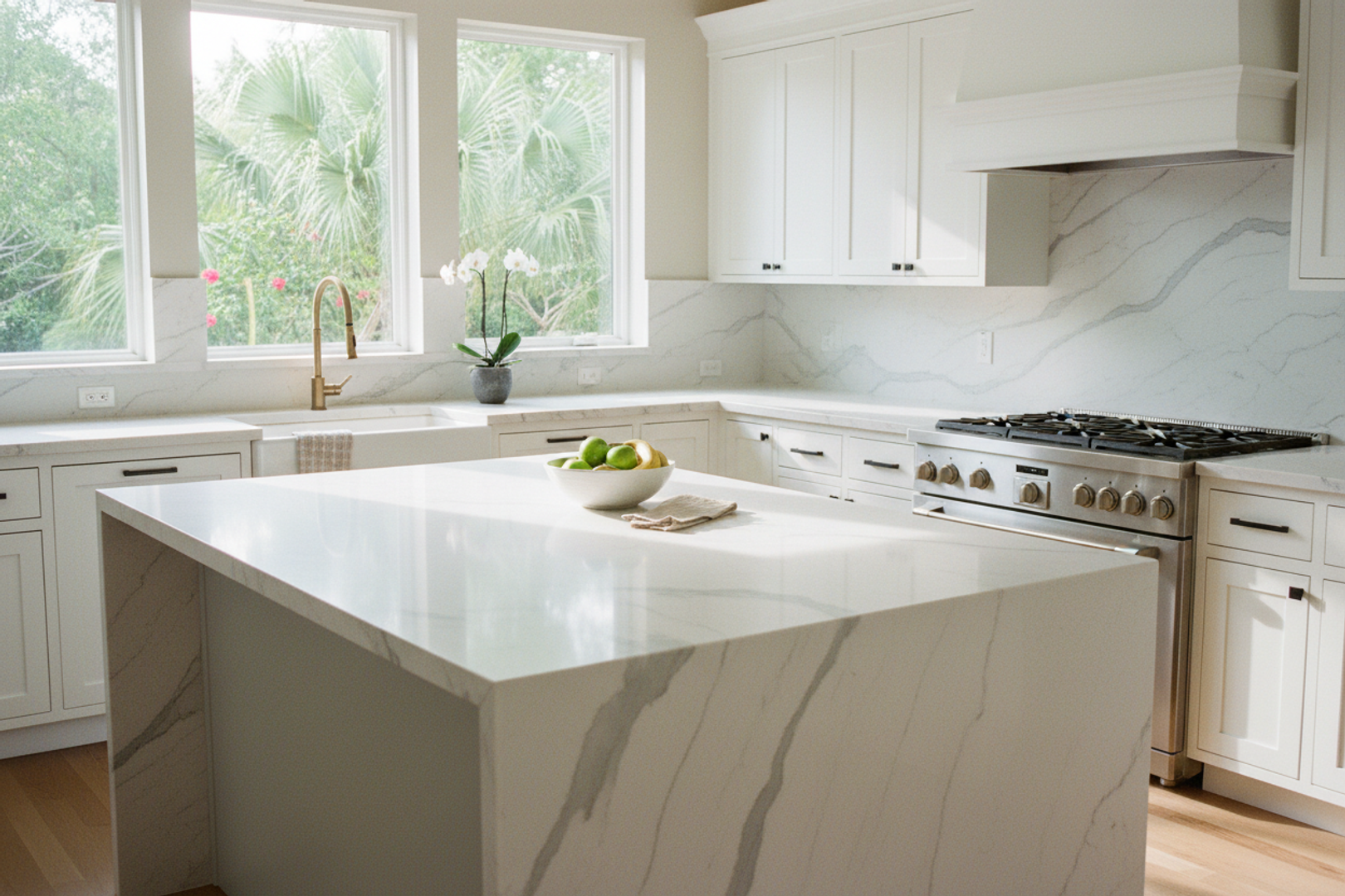 Natural stone kitchen staged to add resale value