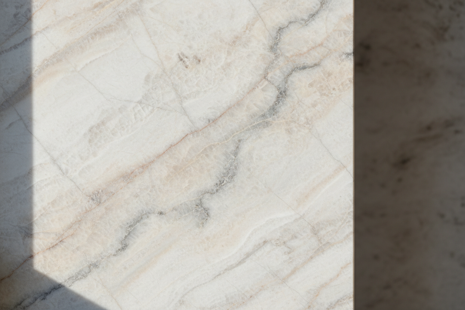 Close detail of natural stone veining catching the light