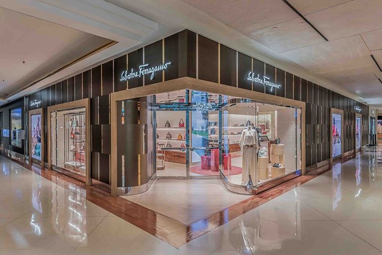 Marble flooring at the Salvatore Ferragamo store